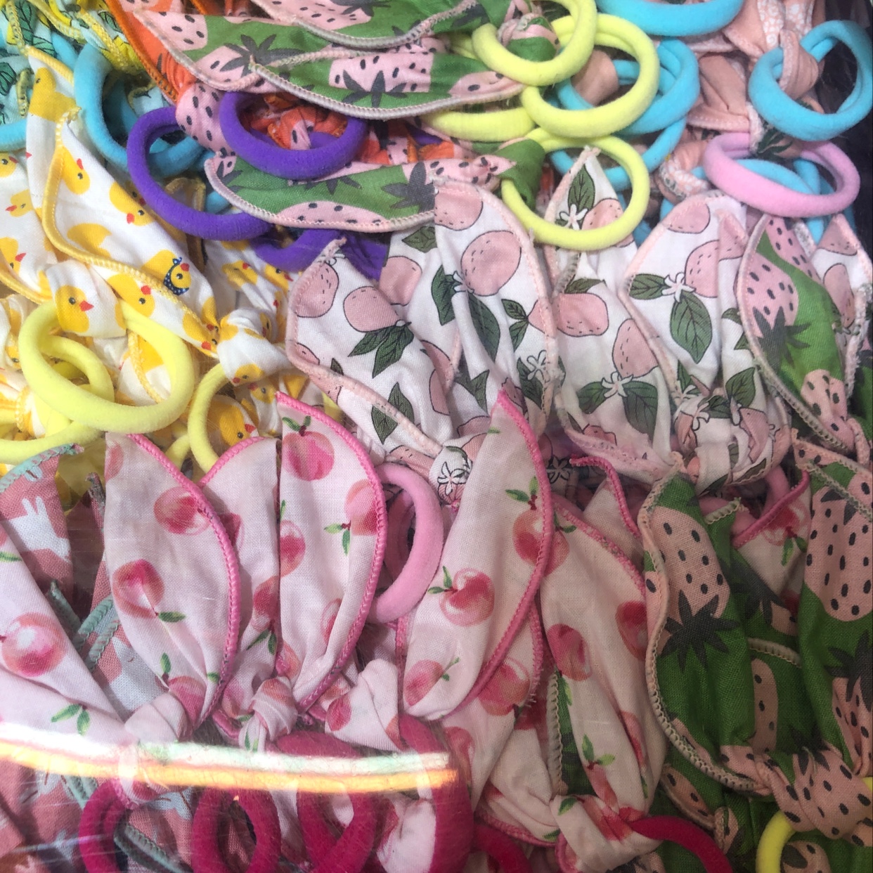 Floral fabric rabbit ears leather band children's accessories everything creative trend hair accessories Cute Princess gentle accessories bow tie diamond 294 thumbnail
