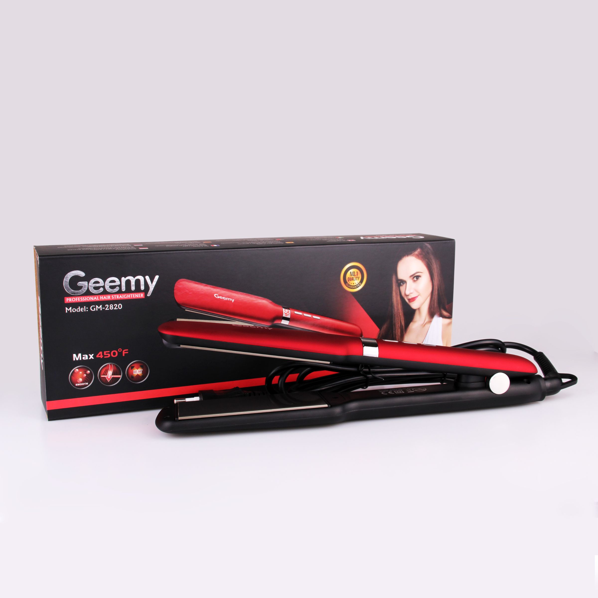 Geemy 2820 Electric hair straightener clip clip full figure