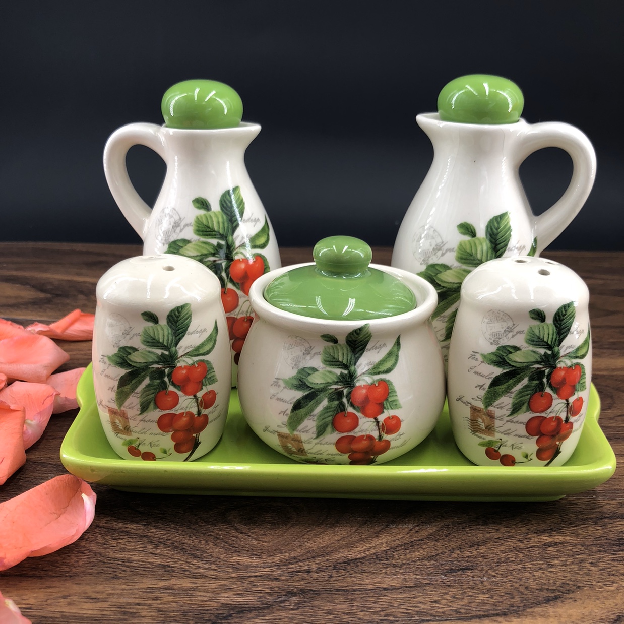 Ceramic pepper powder set, 5-piece set