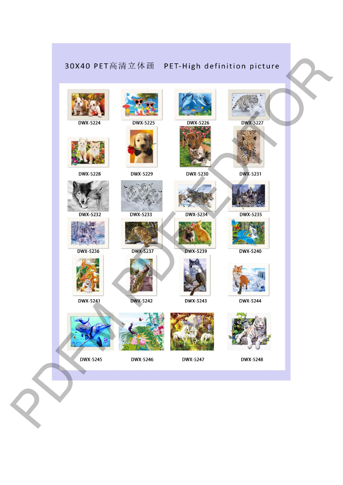 Manufacturers Direct Sales Hd 5Dpet Sticker Three-Dimensional Painting Decorative Painting Three-Dimensional Painting 30X40cm undefined
