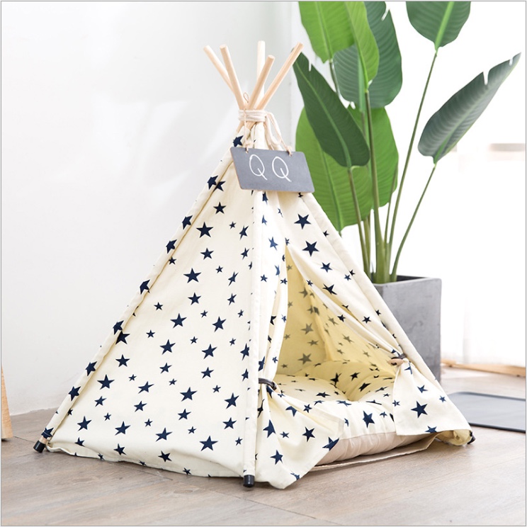 Pet tents, cat beds, dog beds, all-cotton canvas indoor, detachable and washable in summer, fresh and clean sleeping pads, Internet celebrity bestsellers Specification image