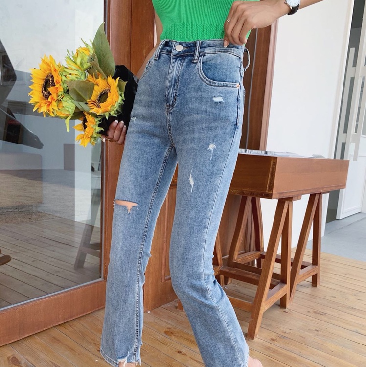 Komatsu Natsuki 20860 genuine 2020 Autumn/Winter new Korean-style fashionable stretch denim flared pants Specification image