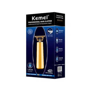 科美KM-1978B金属机身镂空刀头USB充电理发器细节图