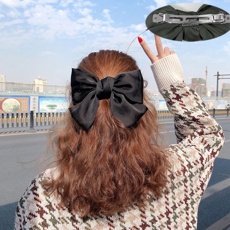 超仙闺蜜蝴蝶结发夹顶夹发饰红色少女小卡子头饰网红可爱日系边夹白底实物图