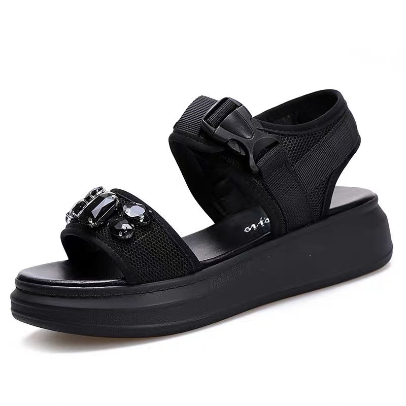 Victory Shoes Women's breathable sponge Sandals with diamonds