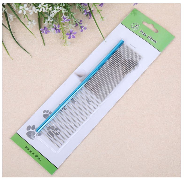 Manufacturer foreign trade cheap quality double row needle pet supplies stainless steel pet dog comb wholesale full figure