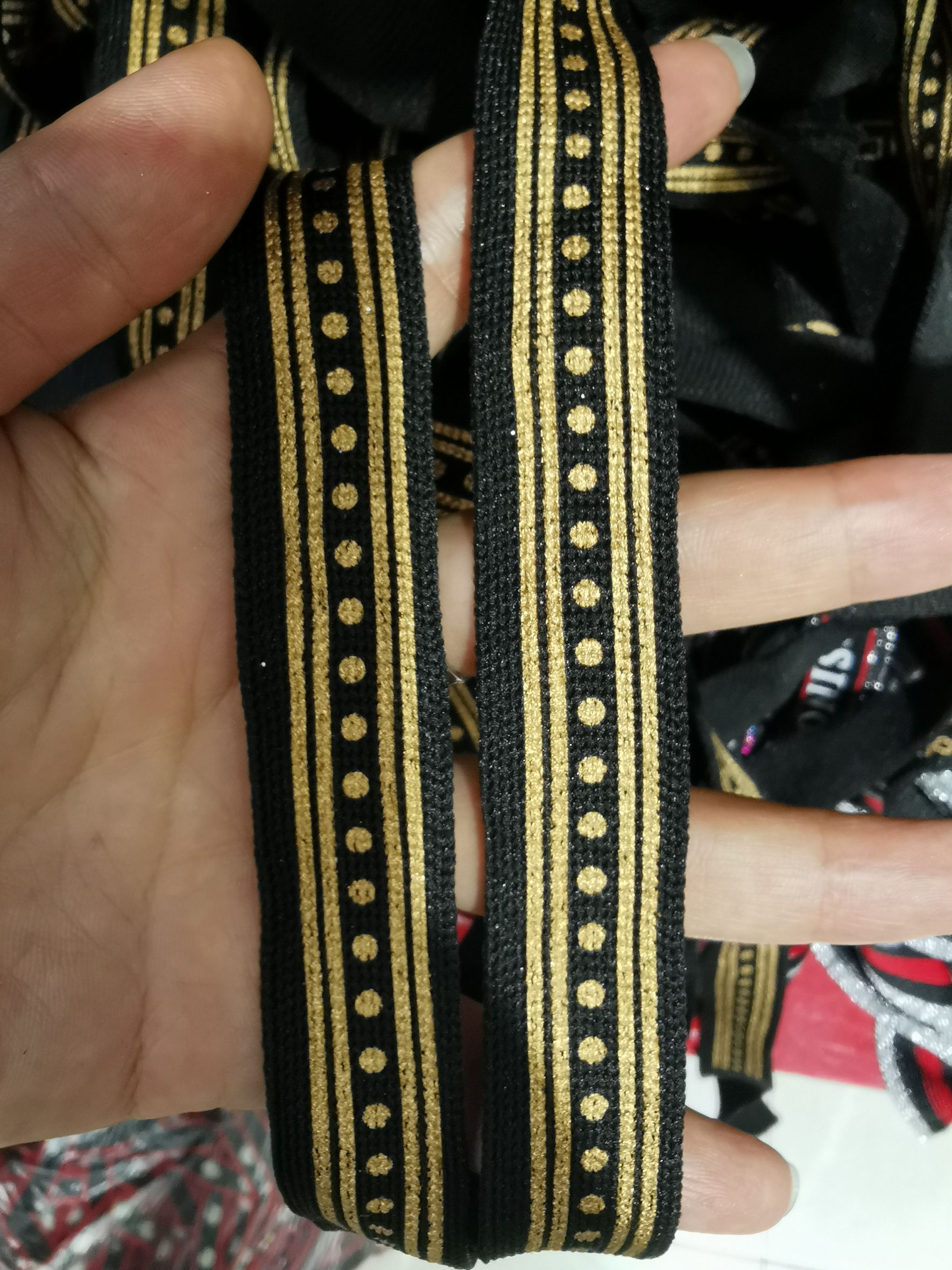2 Cm Hot Gold Knitting Tape Knitting Printing Tape Ribbon Ribbon Lace Ribbon Decorative Ribbon