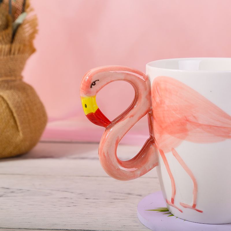 少女系火烈鸟陶瓷杯咖啡杯游戏陶瓷杯 游戏机马克子 创意造型骨瓷杯详情图5