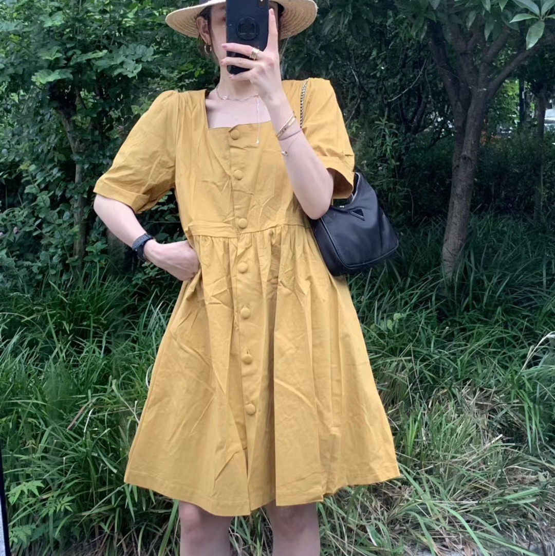 Dress 2020 new summer dress world-weariness wind egg small French orange skirt fairy super fairy