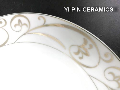 47 Head Ceramic Tableware Set Round Tableware Set Gold Wreath Flowers Specification drawing