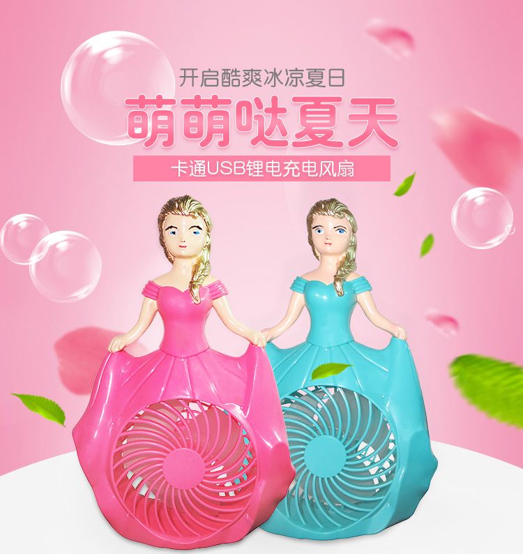 便携式小风扇USB可充电 办公桌迷你台式小型 手持学生宿舍超静音详情图1