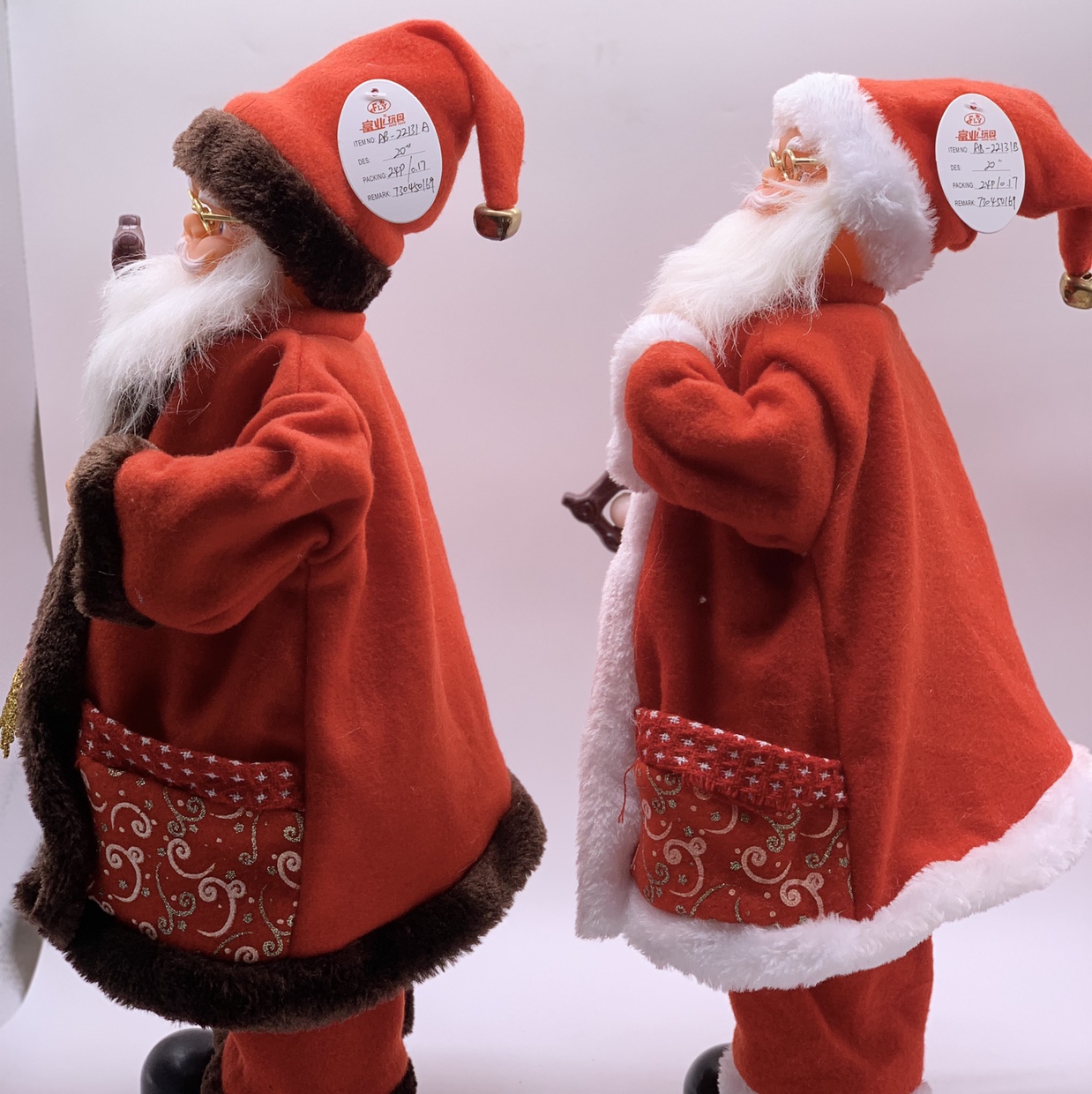 A 50-centimeter-tall Santa Claus holding a cane Application Scenario