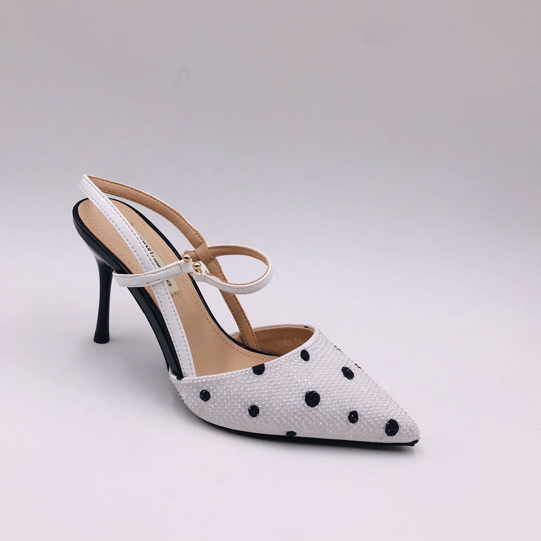 Victory Shoes Women's Sandine polka dot high-heeled sandals details Picture