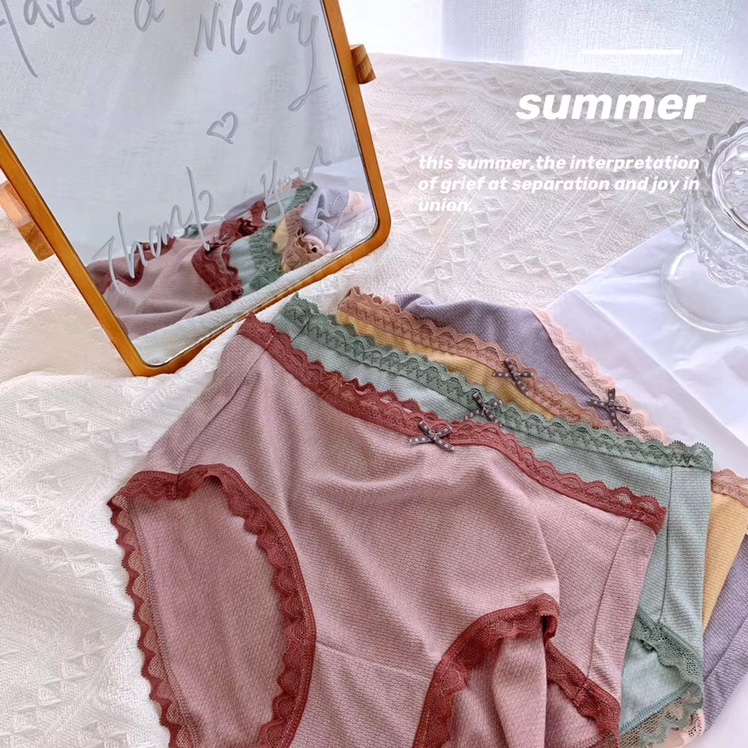 6135 New Super Elastic Jacquard Cotton Soft Breathable Antibacterial Candy Color Khaki Women's Underwear Item Picture