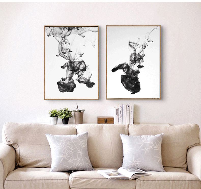 Modern and simple decorative paintings, living room sofa background wall paintings, new Chinese-style ink-wash paintings, corridor office hanging paintings detail image 5