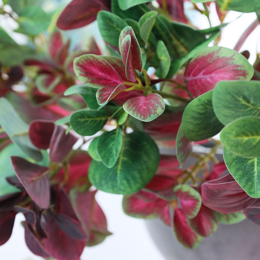 Artificial plant film, jade leaf, high-end artificial flower leaf plant wall, green leaf artificial flower, home decoration, wedding, 6-fork flower color jade leaf film details Picture
