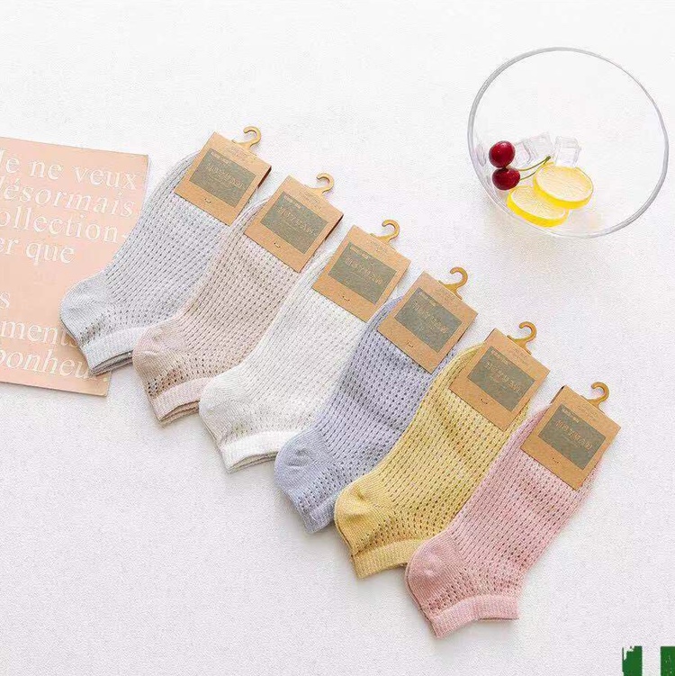 Spring/Summer 2020 Korean-style hollowed-out gold thread cotton women's boat socks