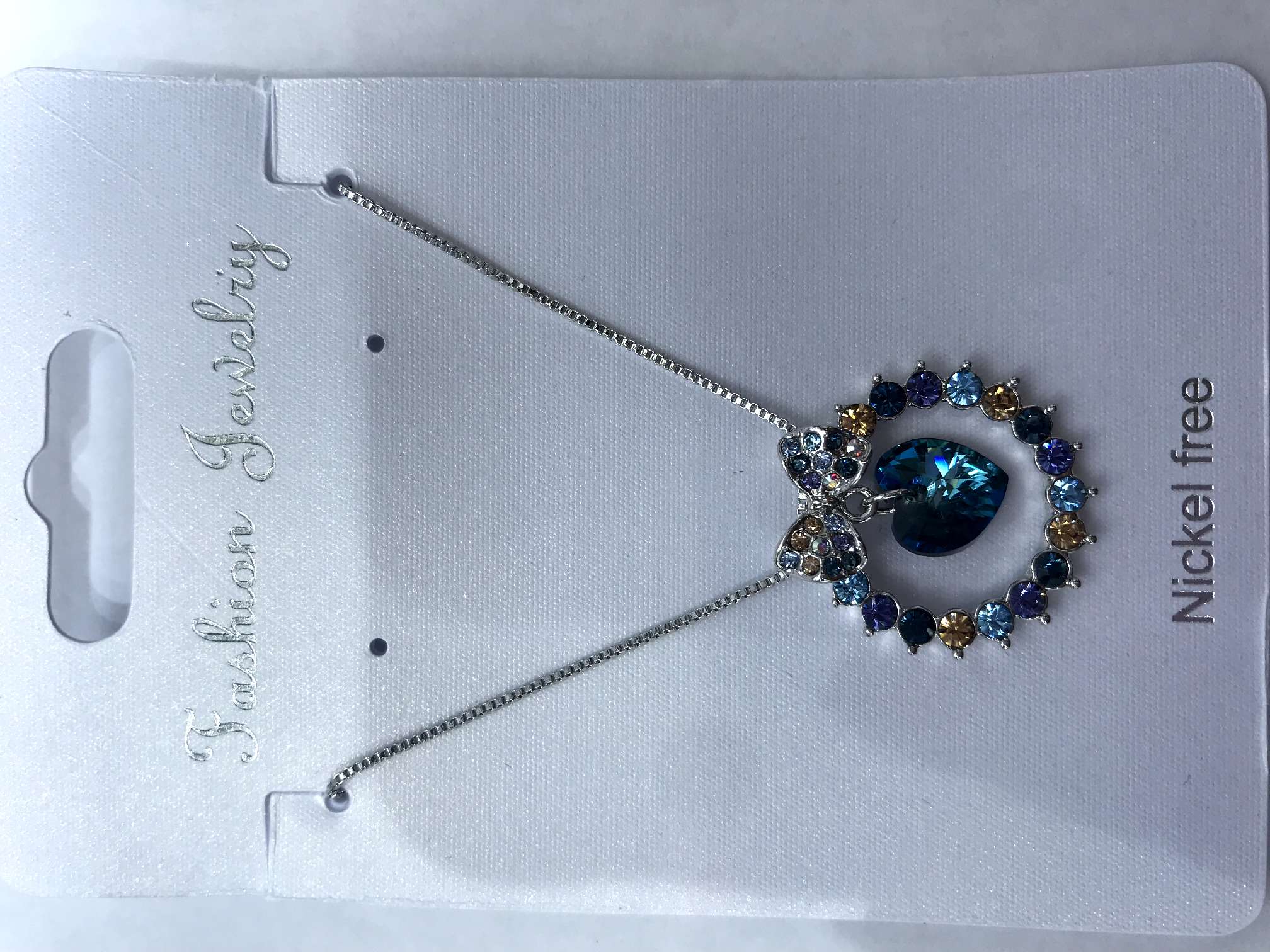 Genuine gold heart glass necklace thumbnail