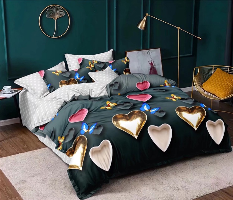 Black and white combination style, matte printed multi-piece set, no pilling and no color fading! Comfortable, breathable and soft! Four pieces of bedding, bed sheets and duvet covers Application Scenario