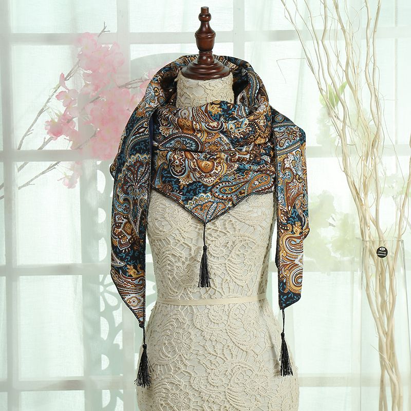 Yiwu Selection European and American wind cashmere three-beard triangle scarf warm air conditioning shawl winter women's scarf wholesale thumbnail