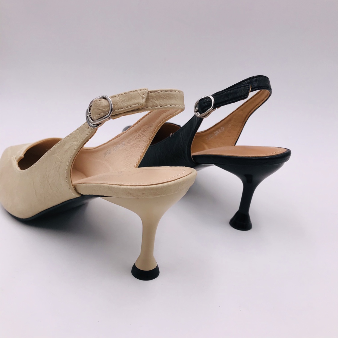 Victory Shoes Women's flip-flops with exposed heels and cowhide texture, fashionable hollow sandals Specification image