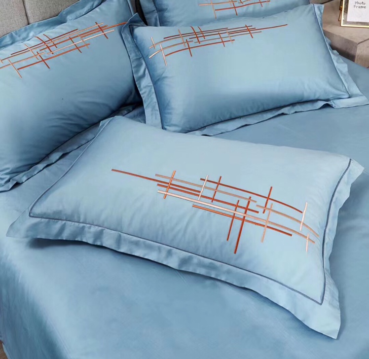Ye Zhi Yu 80-count long-staple cotton high-end embroidered four-piece set of bedding and home textile duvet cover undefined