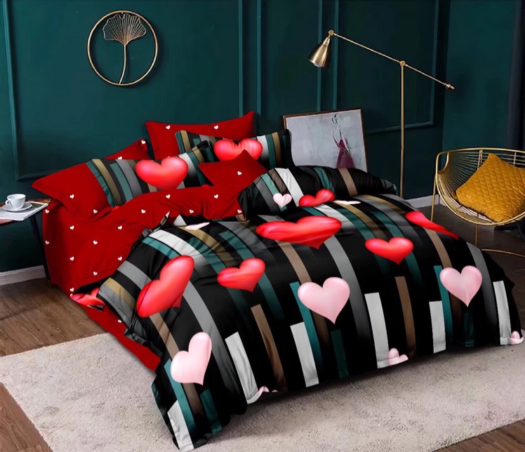 Black and white combination style, matte printed multi-piece set, no pilling and no color fading! Comfortable, breathable and soft! Four pieces of bedding, bed sheets and duvet covers undefined
