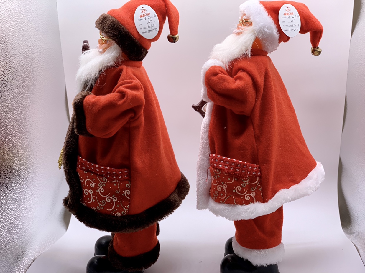 A 50-centimeter-tall Santa Claus holding a cane Item Picture