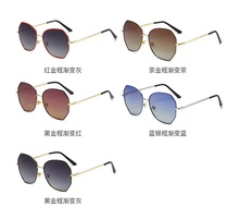 Women's sunglasses large frame glasses stylish plain face repair sunglasses