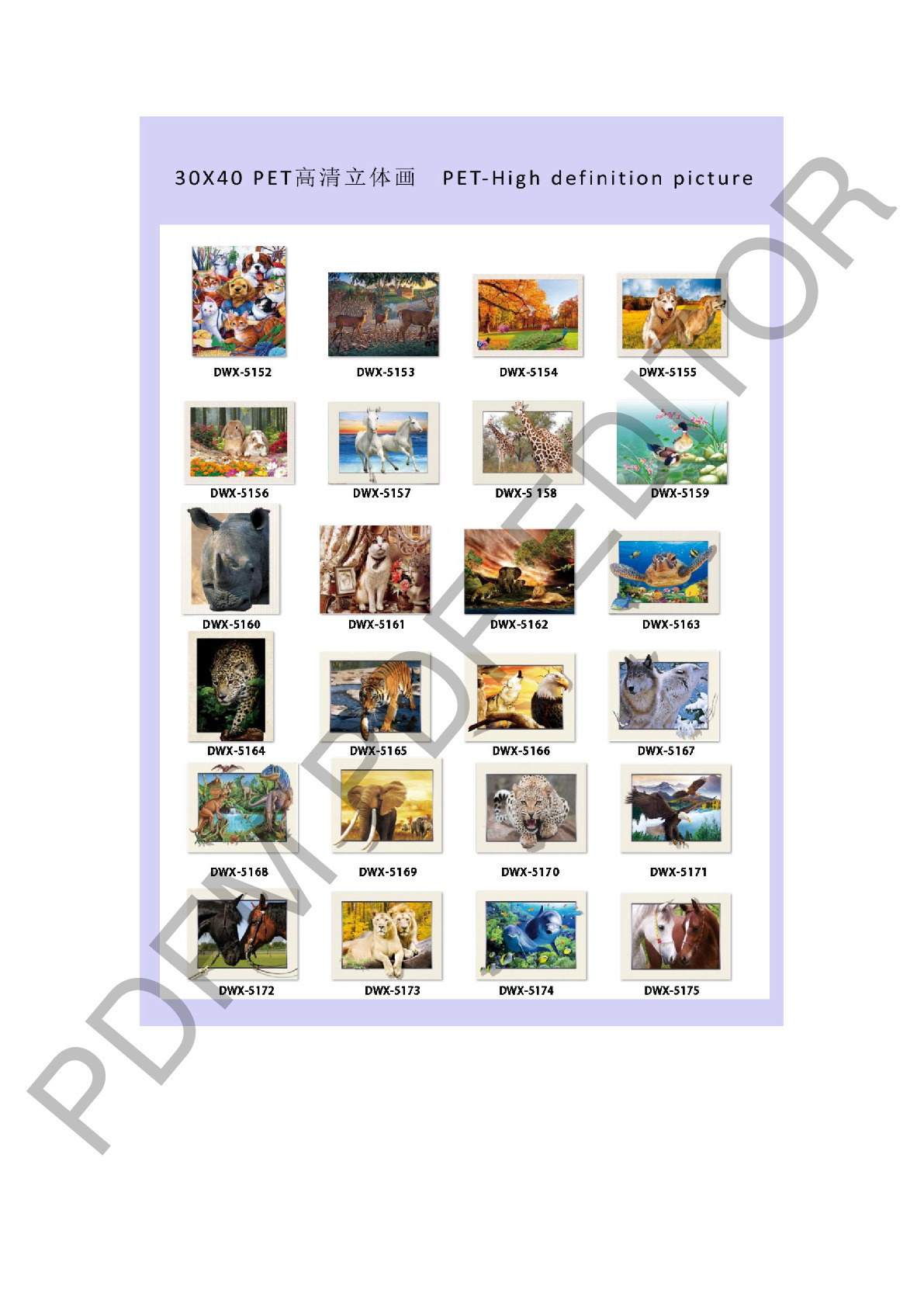 Manufacturers Direct Sales Hd 5Dpet Sticker Three-Dimensional Painting Decorative Painting Three-Dimensional Painting 30X40cm undefined