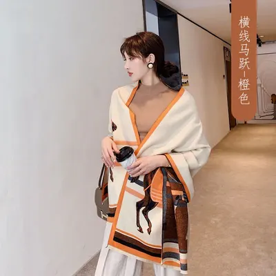 Fashion Scarf Silk Scarf Small Square Square Generous Simple Korean Version Lady Silk Scarf Warm Thick Super Cute Temperament Scarf Everything Casual Trend Fashion Women