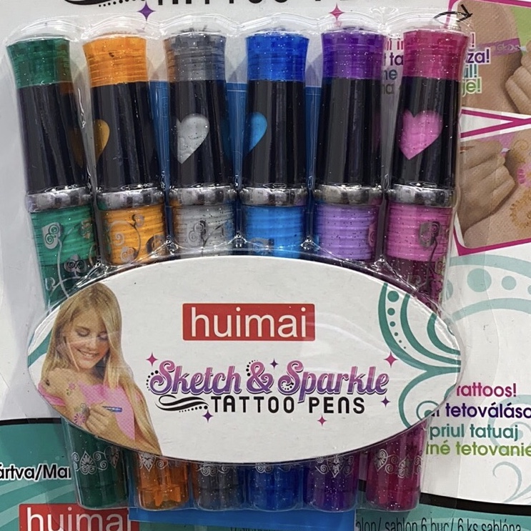 Tattoo Pen 6-color glitter pen