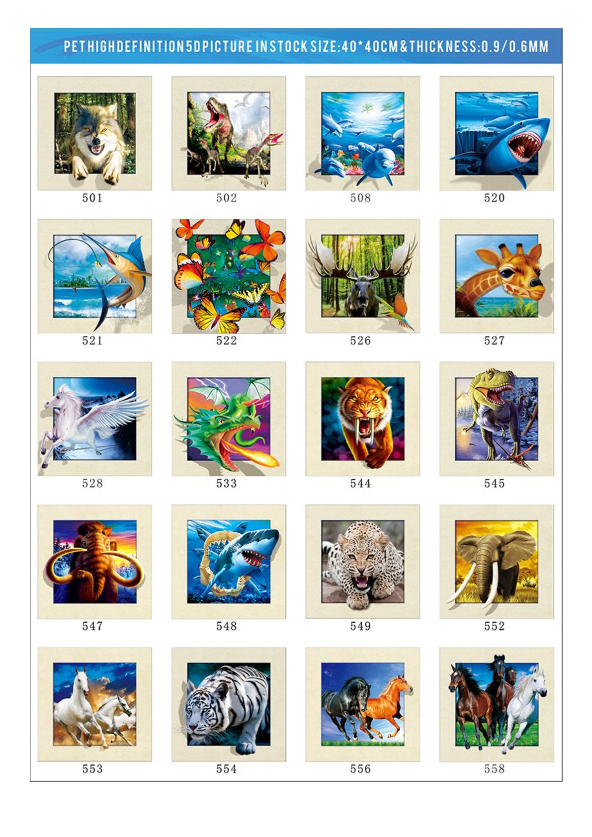 Factory Direct Hd 3D Painting 5D 3D Painting Pet Sticker 40X40cm details Picture