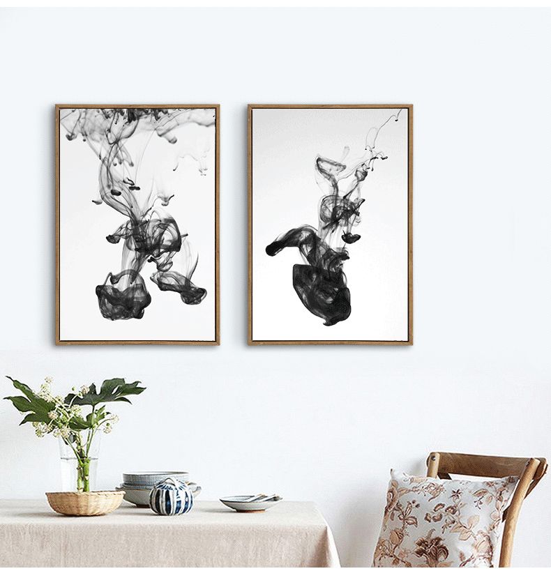 Modern and simple decorative paintings, living room sofa background wall paintings, new Chinese-style ink-wash paintings, corridor office hanging paintings detail image 2
