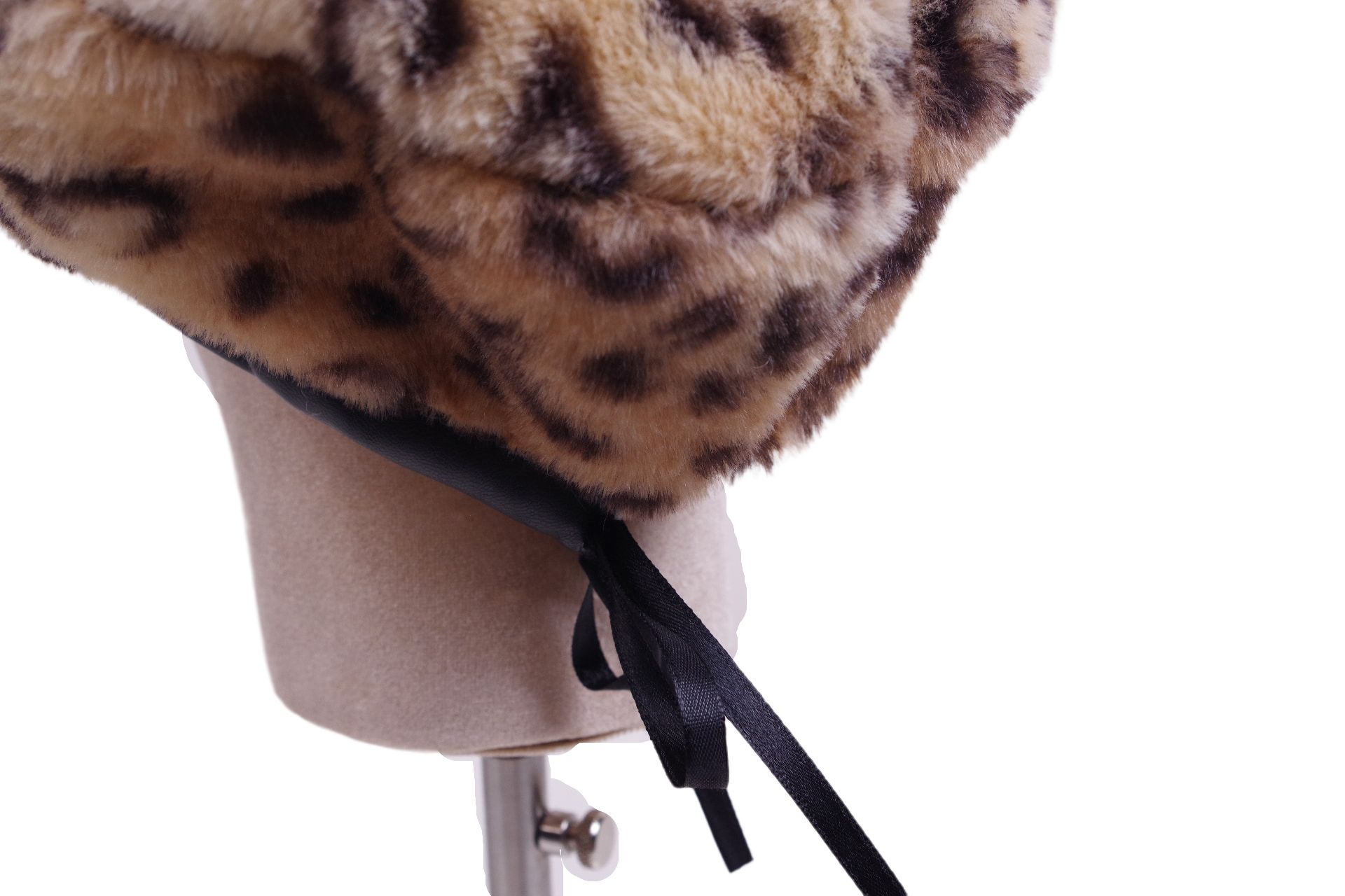 Faux Rabbit Fur Leopard Print Beret Fashion Smash Adjustable Faux Fur Hat undefined