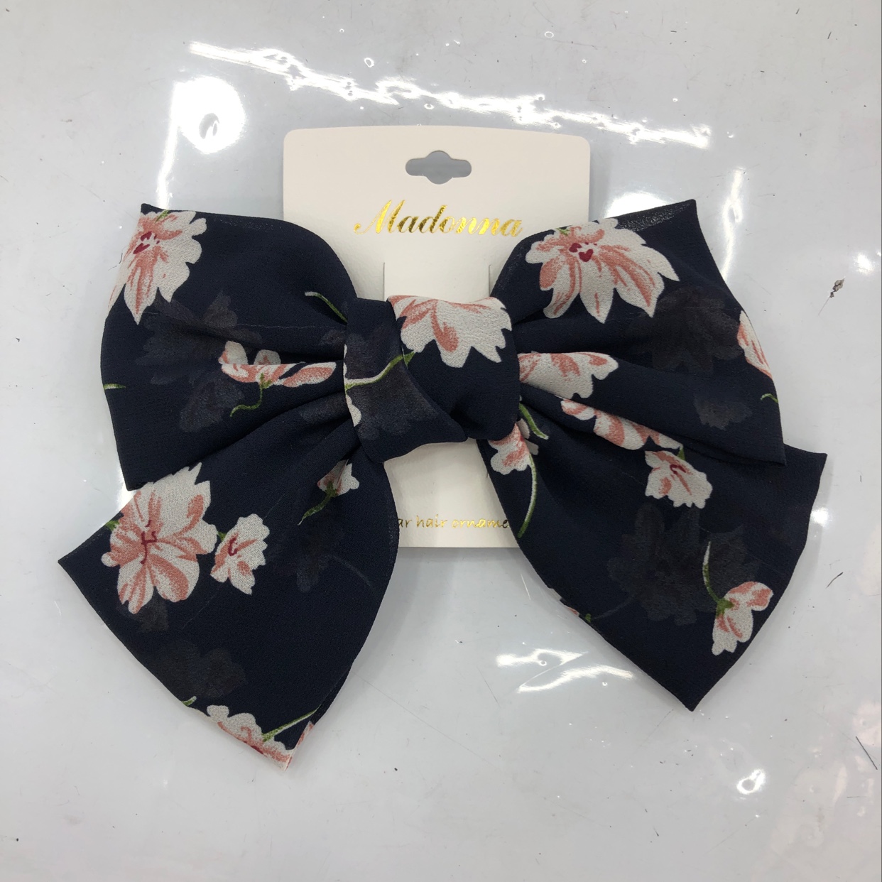 Clip heirloom Lolita bowknot half tied hair clip girl Korean cute Japanese hair clip super Fairy sweet black flower thumbnail