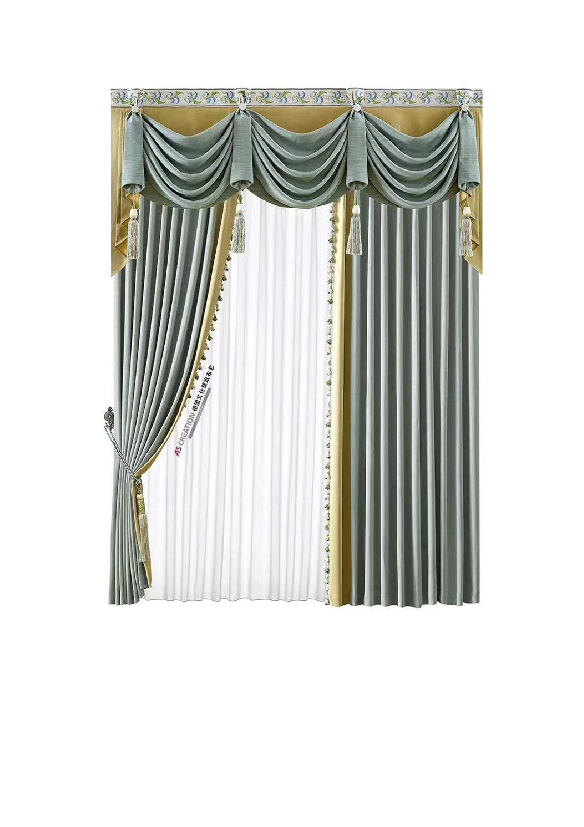 Blumarine风铃款现代简约轻奢窗帘高精密提花橙色拼接高档客厅卧室遮光详情图2