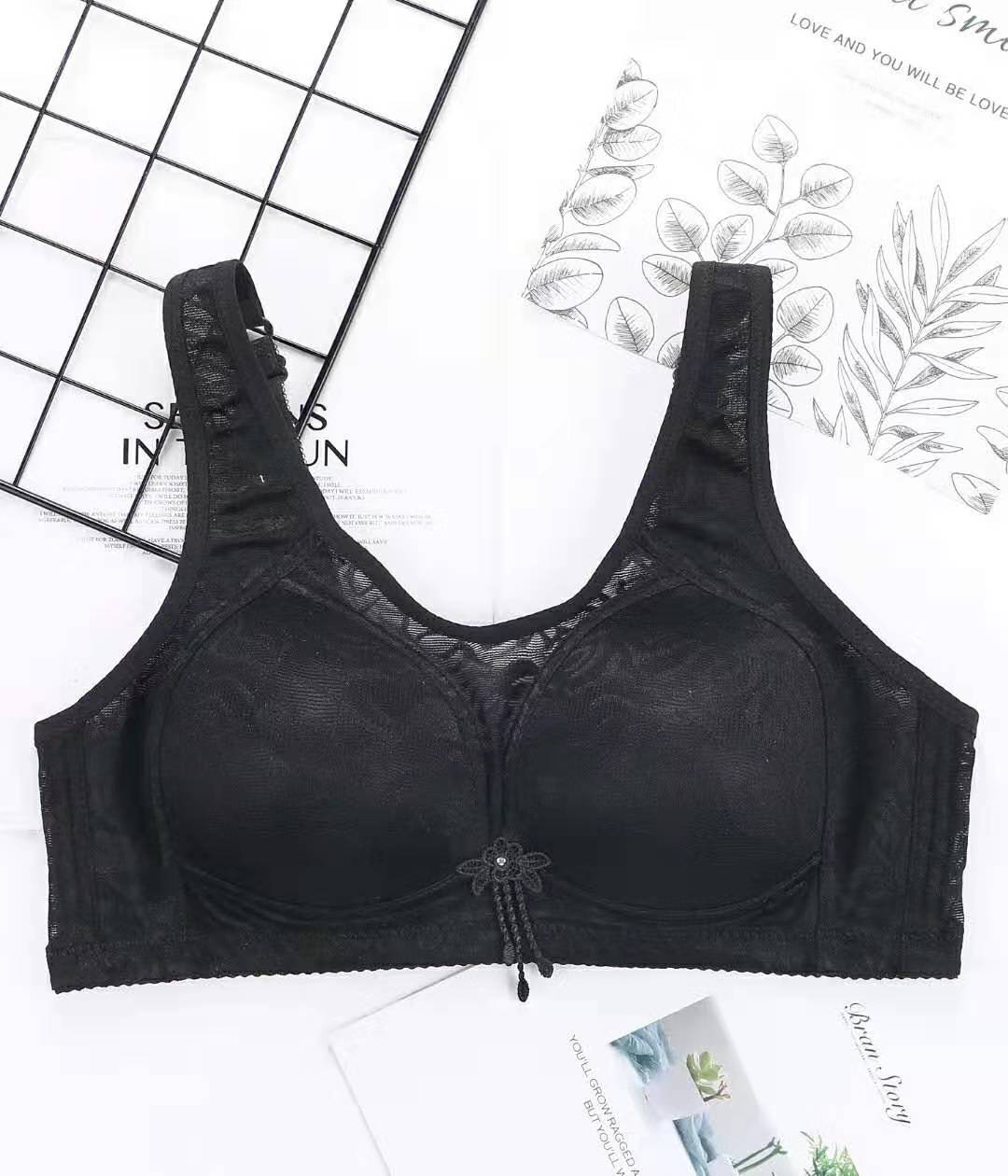 Plus-Size Jacquard Top Top Adjustable Readout Thin Cotton Cup Baby Cotton Bra Without Underwire Item Picture