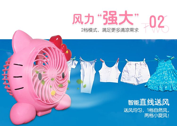 卡通小型台式迷你风扇 USB可充电宿舍床头扇 萌宝家用迷你系列详情2