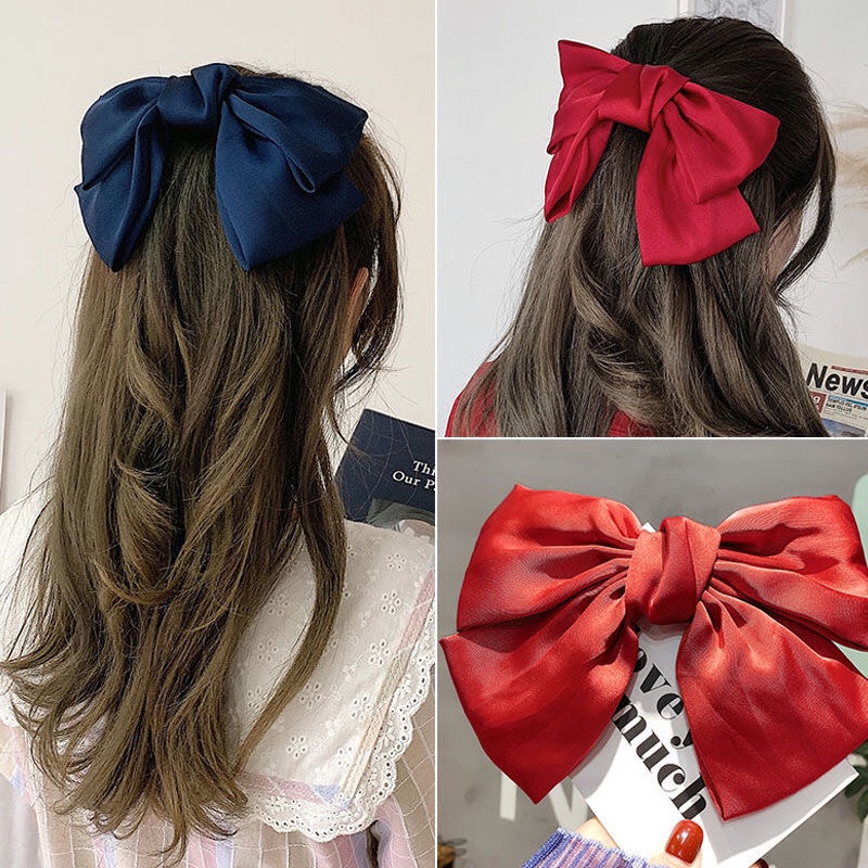 超仙闺蜜蝴蝶结发夹顶夹发饰红色少女小卡子头饰网红可爱日系边夹产品图