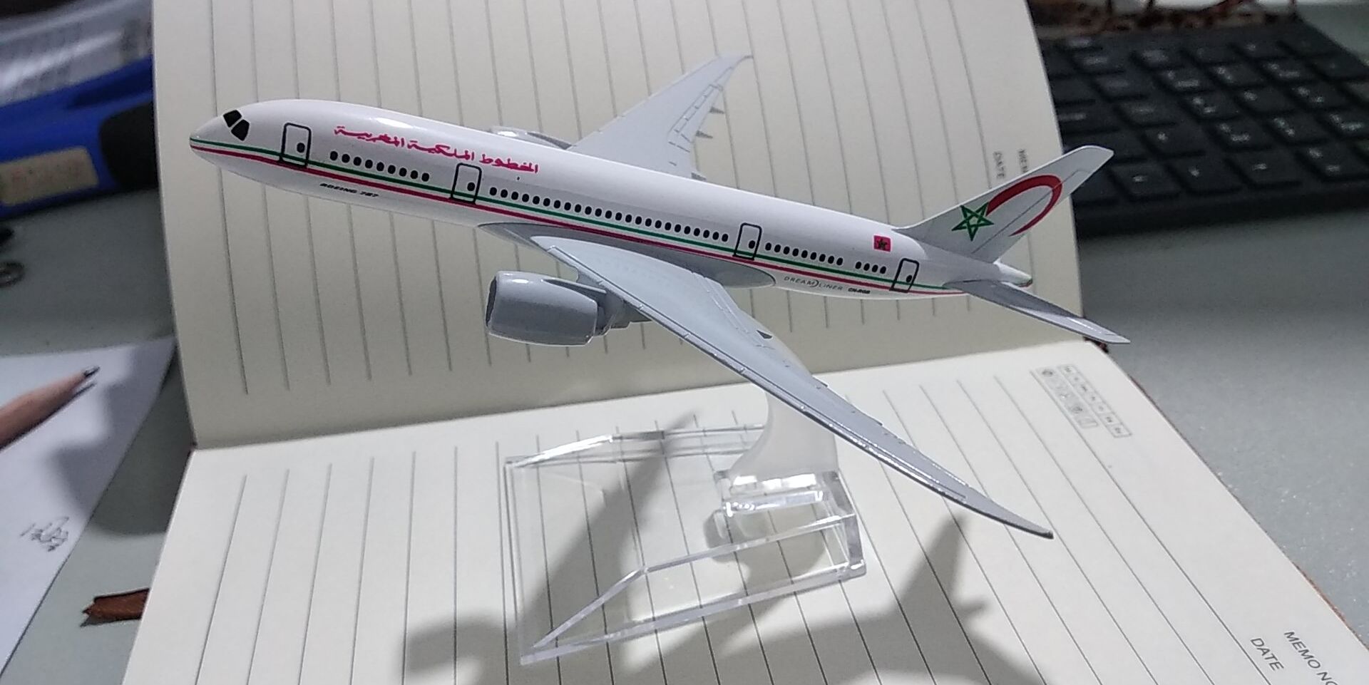 Metal aircraft model (Air Maroc B787) aircraft model simulation aircraft alloy aircraft model thumbnail