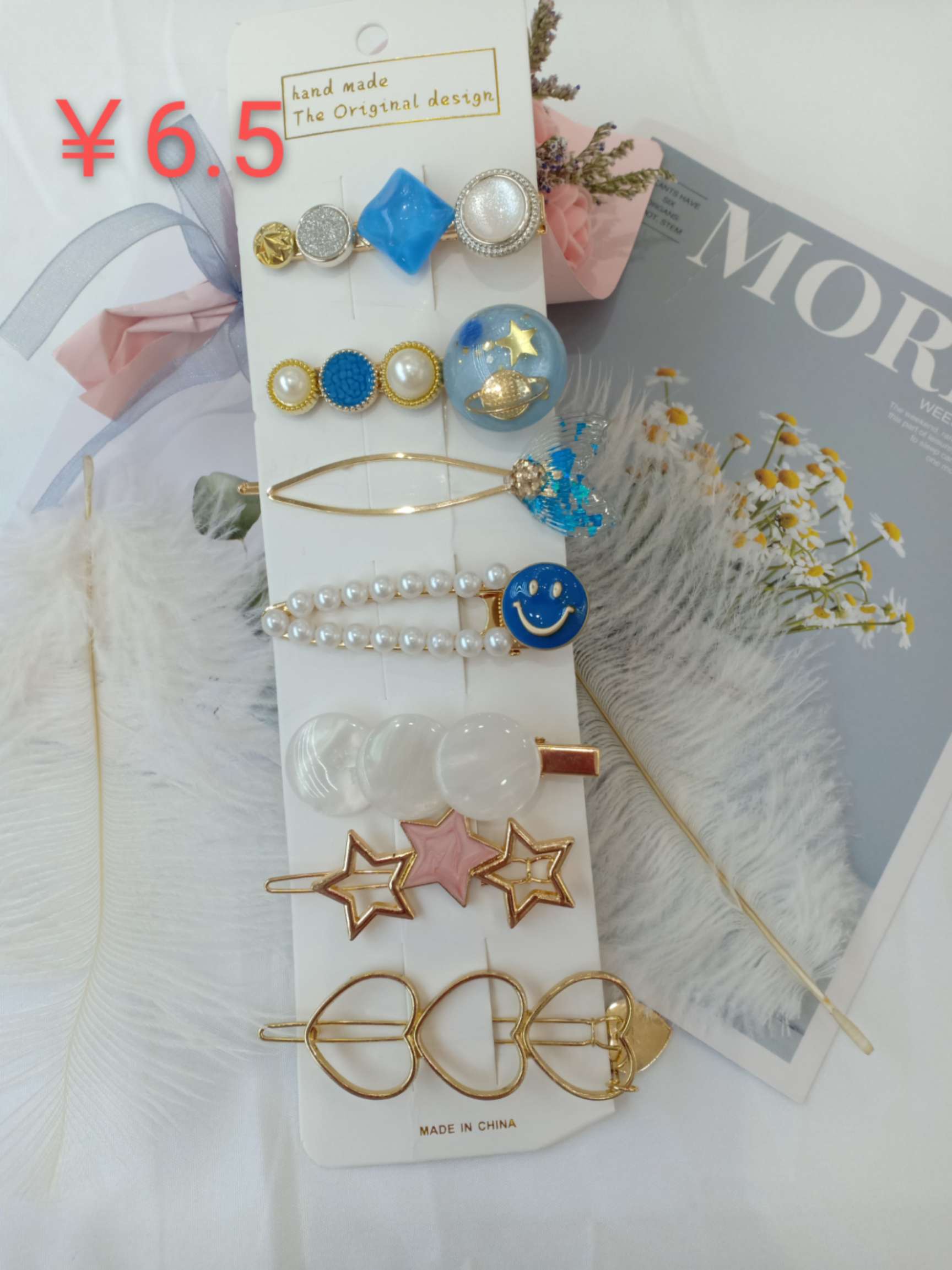 Mermaid hairpin Maiden side clip headpiece Top clip Bangs Hair Carson fairy super fairy star clip headpiece thumbnail