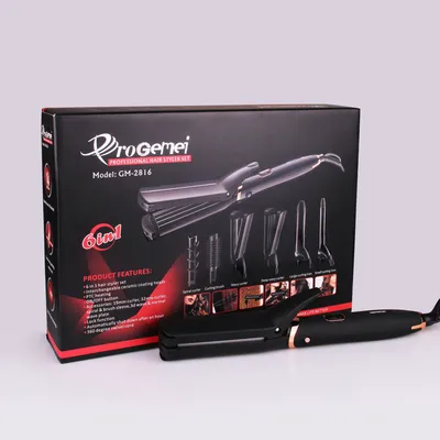 Geemy 2816 Electric hair straightener splint hair clipper Six in one hair styling set curling iron thumbnail