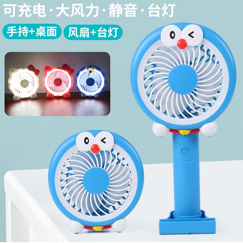 Hot-selling cartoon mini electric fan, mini bestseller, home silent and cute rotating fan, office and dormitory bedside fan details Picture
