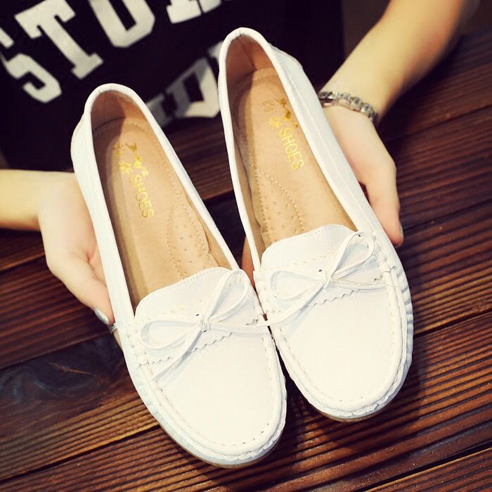 Spring Korean version of Doudou shoes work soft soles women's single shoes nurse shoes white mother shoes pregnant gourd shoes flat shoes thumbnail