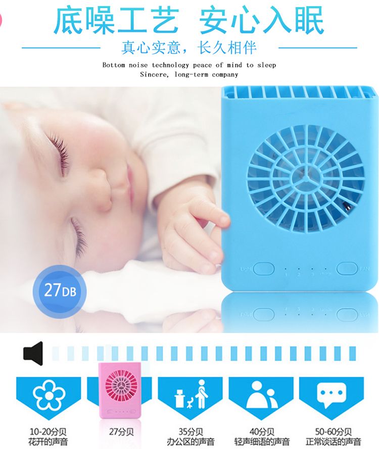 卡通挂脖小风扇便携式 USB可充电迷你小型挂脖随身 学生宿舍静音详情图1