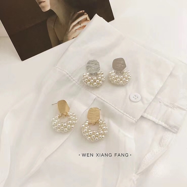 珍珠耳环女甜美百搭气质韩国时尚网红个性耳钉耳饰品