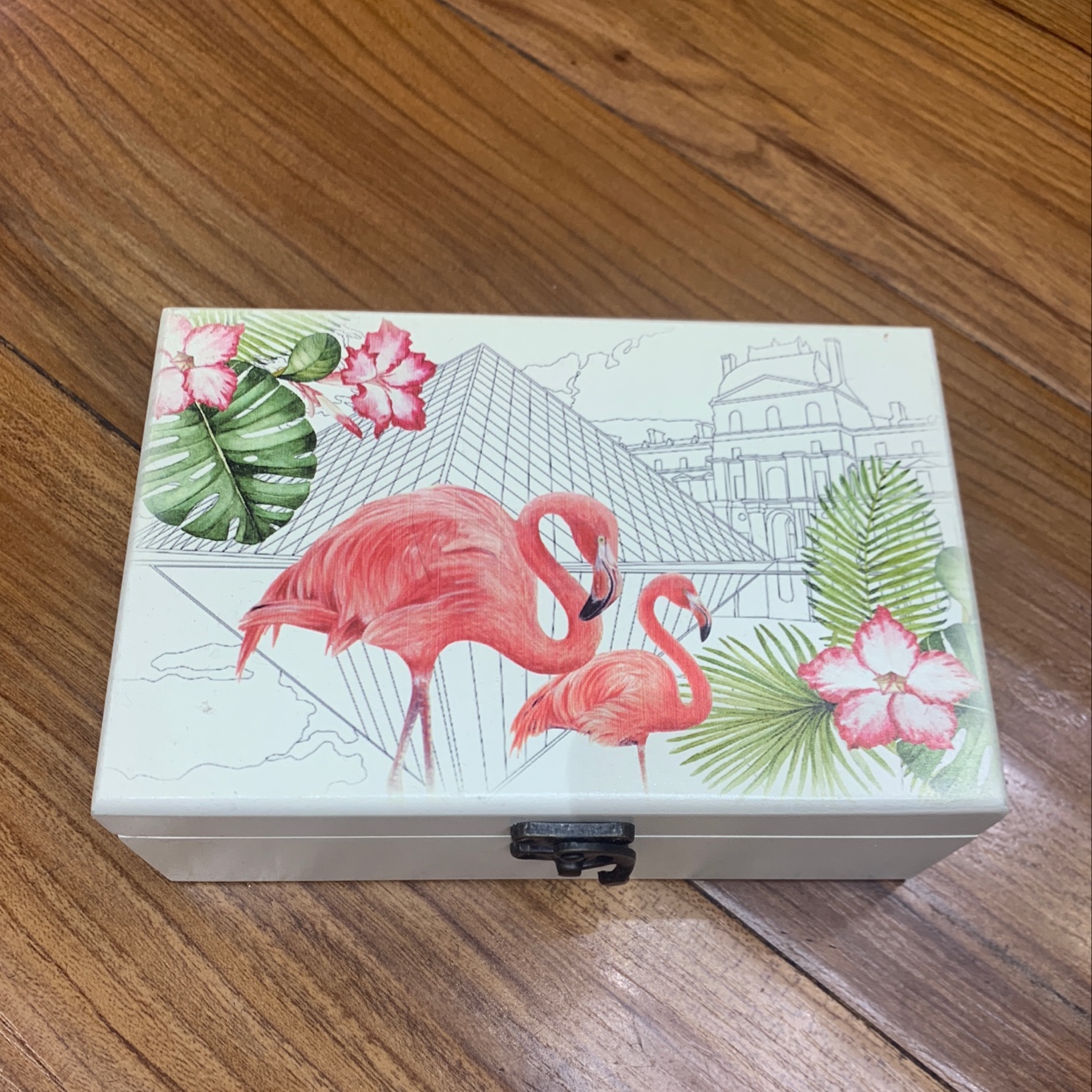 HL2221 Jewelry Box Flamingo picture with mirror ring flannelette box thumbnail