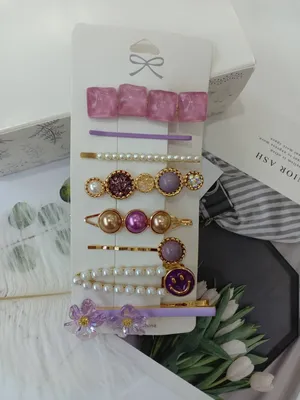 Zixia fairy new combination hair clip headwear beautiful purple flower branch hair clip bangs side clip word clip thumbnail