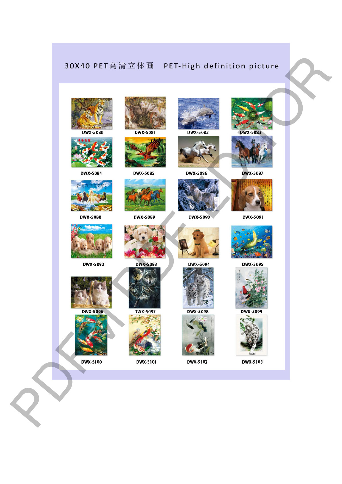 Manufacturers Direct Sales Hd 5Dpet Sticker Three-Dimensional Painting Decorative Painting Three-Dimensional Painting 30X40cm Application Scenario